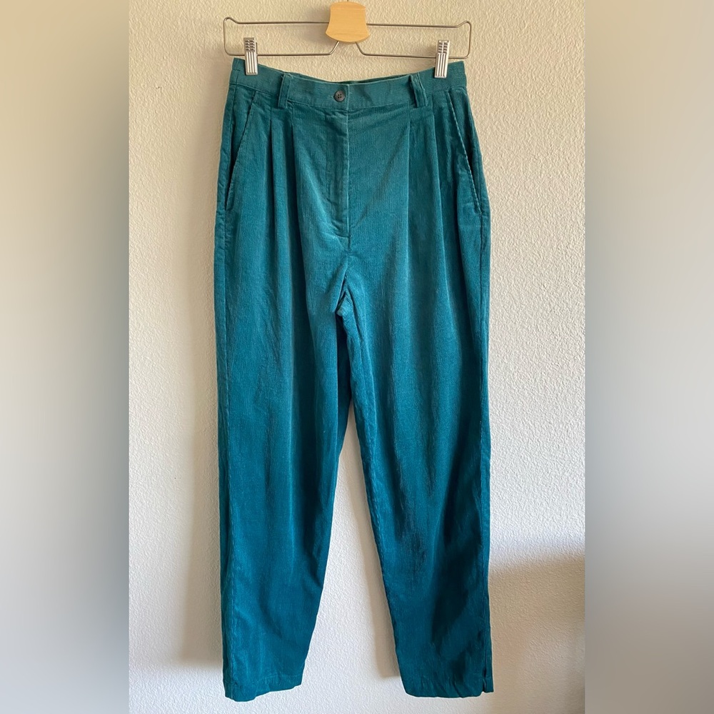 Vintage Susan Bristol Teal Corduroy Wide Leg Pants - 4